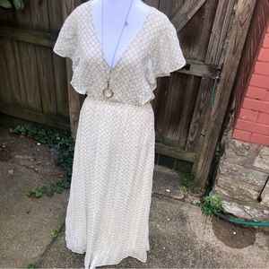 V Neck Maxi Cowgirl Freeflowing Floral Cotton Dress